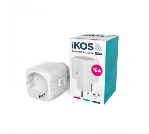 Розумна розетка Ikos SMS-01 White (0009-CSS)