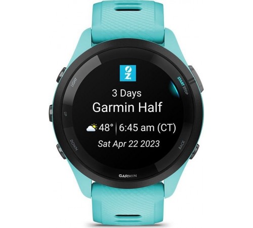 Смарт-годинник Garmin Forerunner 265 Black Bezel with Aqua Case and Aqua/Black Silicone Band (010-02810-12)