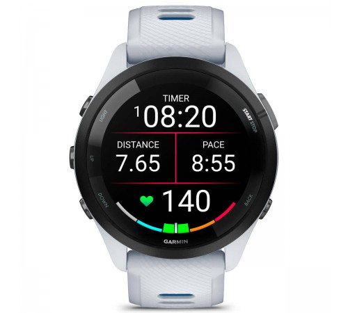 Смарт-годинник Garmin Forerunner 265 Black Bezel with Whitestone Case and Whitestone/Tidal Blue Silicone Band (010-02810-51)