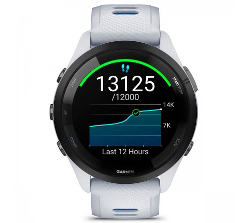 Смарт-годинник Garmin Forerunner 265 Black Bezel with Whitestone Case and Whitestone/Tidal Blue Silicone Band (010-02810-51)