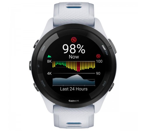 Смарт-годинник Garmin Forerunner 265 Black Bezel with Whitestone Case and Whitestone/Tidal Blue Silicone Band (010-02810-51)