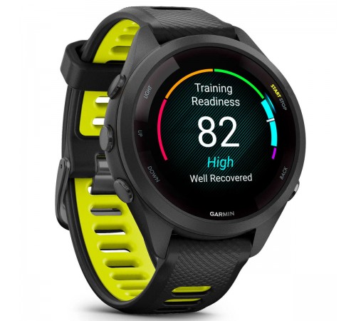 Смарт-годинник Garmin Forerunner 265S Black Bezel and Case with Black/Amp Yellow Silicone Band (010-02810-53) Смарт-годинник Garmin Forerunner 265S Black Bezel and Case with Black/Amp Yellow Silicone Band (010-02810-53)