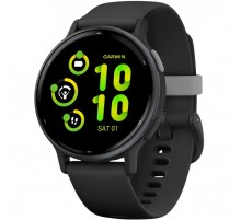 Смарт-годинник Garmin Vivoactive 5 Slate Aluminium Bezel with Black Case and Silicone Band (010-02862-10)
