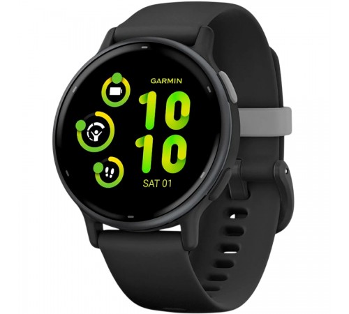 Смарт-годинник Garmin Vivoactive 5 Slate Aluminium Bezel with Black Case and Silicone Band (010-02862-10)