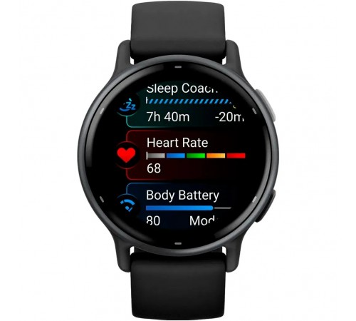 Смарт-годинник Garmin Vivoactive 5 Slate Aluminium Bezel with Black Case and Silicone Band (010-02862-10)