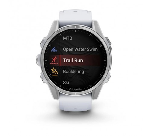 Смарт-годинник Garmin Fenix 8 43mm AMOLED Silver with Whitestone Silicone (010-02903-00)