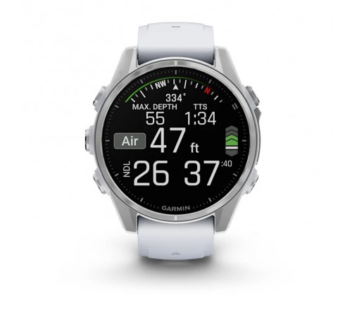 Смарт-годинник Garmin Fenix 8 43mm AMOLED Silver with Whitestone Silicone (010-02903-00)