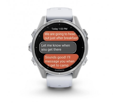Смарт-годинник Garmin Fenix 8 43mm AMOLED Silver with Whitestone Silicone (010-02903-00)