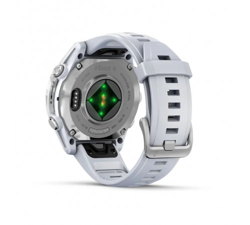 Смарт-годинник Garmin Fenix 8 43mm AMOLED Silver with Whitestone Silicone (010-02903-06)