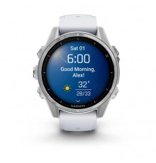 Смарт-годинник Garmin Fenix 8 43mm AMOLED Silver with Whitestone Silicone (010-02903-06)