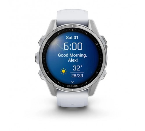 Смарт-годинник Garmin Fenix 8 43mm AMOLED Silver with Whitestone Silicone (010-02903-06)