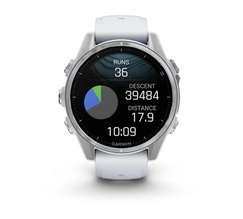 Смарт-годинник Garmin Fenix 8 43mm AMOLED Silver with Whitestone Silicone (010-02903-06)