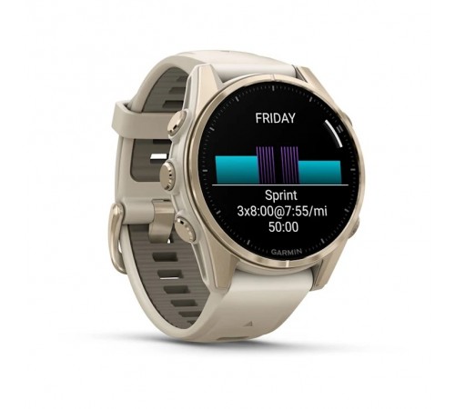 Смарт-годинник Garmin Fenix 8 43mm AMOLED Sapphire Soft Gold with Fog Gray Silicone (010-02903-11)