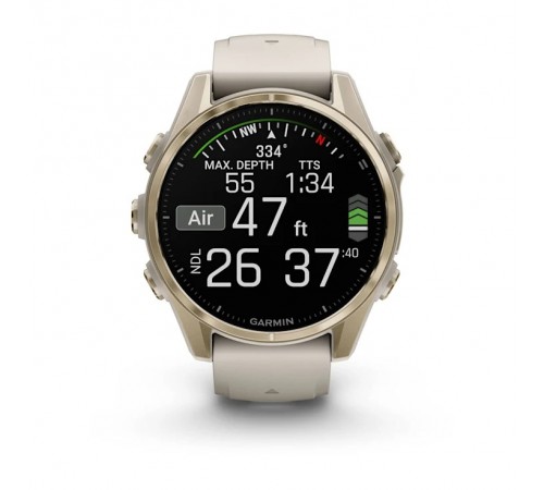 Смарт-годинник Garmin Fenix 8 43mm AMOLED Sapphire Soft Gold with Fog Gray Silicone (010-02903-11)