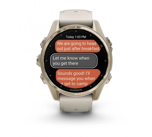 Смарт-годинник Garmin Fenix 8 43mm AMOLED Sapphire Soft Gold with Fog Gray Silicone (010-02903-11)