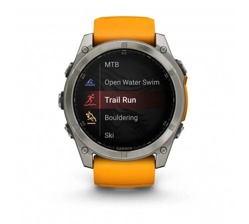 Смарт-годинник Garmin Fenix 8 47mm AMOLED Sapphire Graphite DLC Titanium with Spark Orange Silicone (010-02904-19)