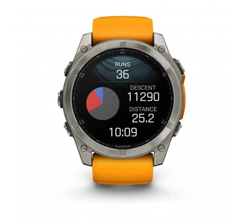 Смарт-годинник Garmin Fenix 8 47mm AMOLED Sapphire Graphite DLC Titanium with Spark Orange Silicone (010-02904-19)