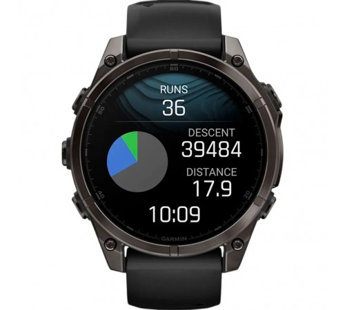Смарт-годинник Garmin Fenix 8 47mm AMOLED Sapphire Carbon Gray DLC Titanium with Black Silicone (010-02904-29)