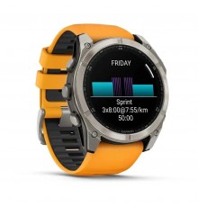 Смарт-годинник Garmin Fenix 8 51mm AMOLED Sapphire Graphite DLC Titanium with Spark Orange Silicone (010-02905-53)