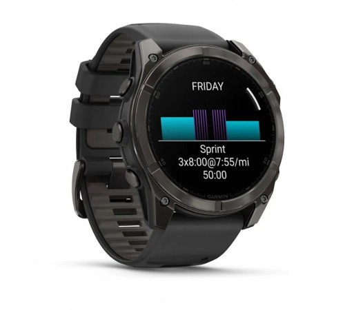 Смарт-годинник Garmin Fenix 8 51mm AMOLED Sapphire Carbon Gray DLC Titanium with Black Silicone (010-02905-63)