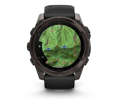 Смарт-годинник Garmin Fenix 8 51mm AMOLED Sapphire Carbon Gray DLC Titanium with Black Silicone (010-02905-63)