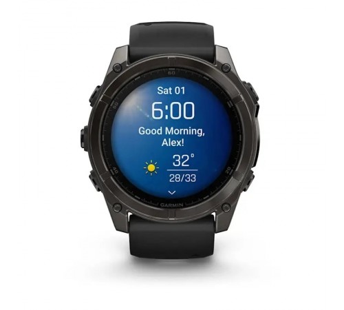 Смарт-годинник Garmin Fenix 8 51mm AMOLED Sapphire Carbon Gray DLC Titanium with Black Silicone (010-02905-63)