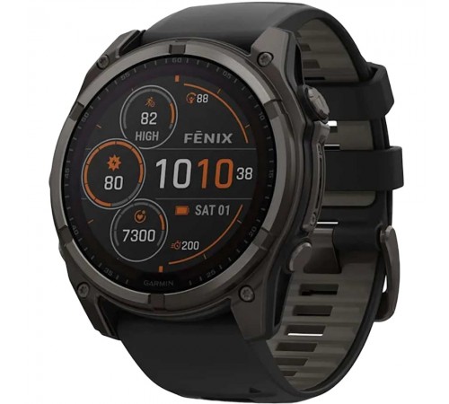 Смарт-годинник Garmin Fenix 8 51mm Sapphire Solar Carbon Gray DLC Titanium with Black Silicone (010-02907-70) Смарт-годинник Garmin Fenix 8 51mm Sapphire Solar Carbon Gray DLC Titanium with Black Silicone (010-02907-70)
