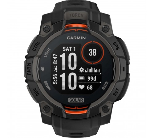 Смарт-годинник Garmin Instinct 3 45mm Solar Black with Black Silicone Band (010-02934-40)