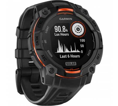 Смарт-годинник Garmin Instinct 3 45mm Solar Black with Black Silicone Band (010-02934-40)