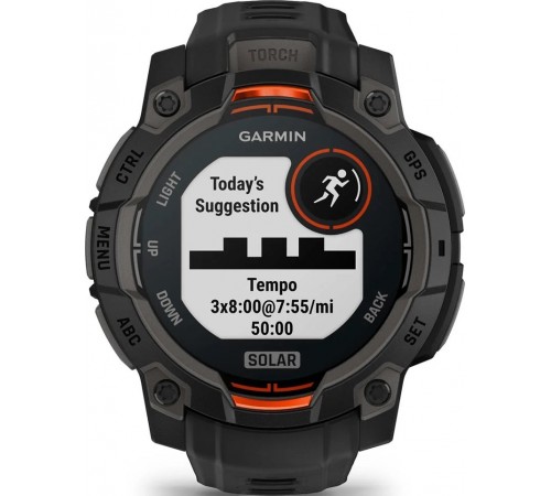 Смарт-годинник Garmin Instinct 3 45mm Solar Black with Black Silicone Band (010-02934-40)