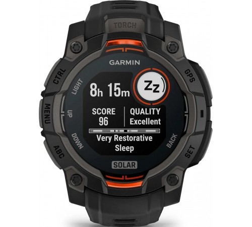 Смарт-годинник Garmin Instinct 3 45mm Solar Black with Black Silicone Band (010-02934-40)