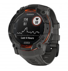 Смарт-годинник Garmin Instinct 3 50mm Solar Black with Charcoal Silicone Band (010-02935-40)