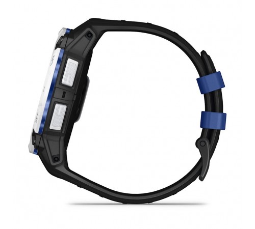 Смарт-годинник Garmin Instinct 3 50mm Solar Whitestone with Black/Bolt Blue Silicone (010-02935-43)