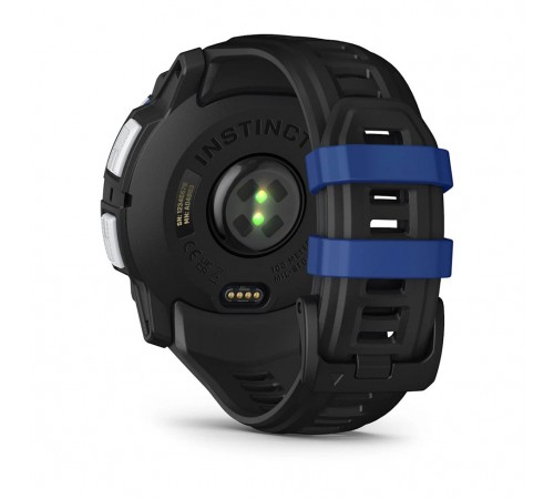 Смарт-годинник Garmin Instinct 3 50mm Solar Whitestone with Black/Bolt Blue Silicone (010-02935-43)