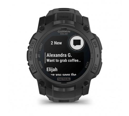 Смарт-годинник Garmin Instinct 3 50mm Tactical Solar Black with Charcoal Silicone Band (010-02935-90)