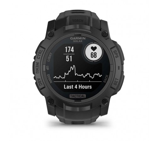 Смарт-годинник Garmin Instinct 3 50mm Tactical Solar Black with Charcoal Silicone Band (010-02935-90)