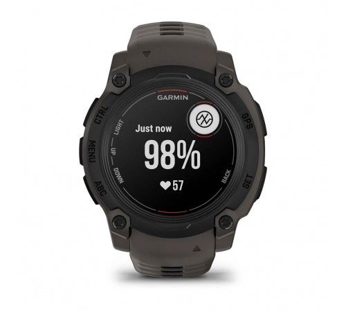 Смарт-годинник Garmin Instinct 3 50mm Tactical Solar Black with Charcoal Silicone Band (010-02935-90)