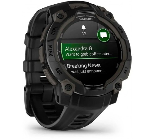 Смарт-годинник Garmin Instinct 3 45mm AMOLED Black with Black Silicone Band (010-02936-40)