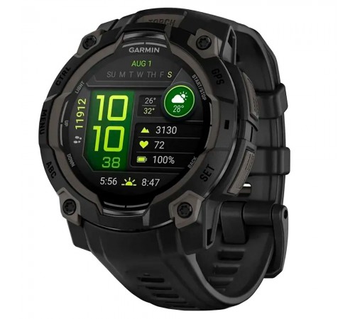 Смарт-годинник Garmin Instinct 3 45mm AMOLED Black with Black Silicone Band (010-02936-40)