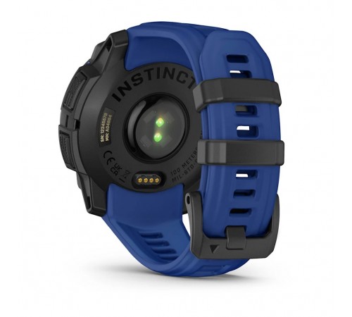 Смарт-годинник Garmin Instinct 3 45mm AMOLED Black with Bolt Blue/Black Silicone (010-02936-43)