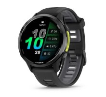 Смарт-годинник Garmin Forerunner 970 Black Carbon Gray DLC Titanium with Black/Translucent Whitestone Silicone with Slate Buckle (010-02969-60)