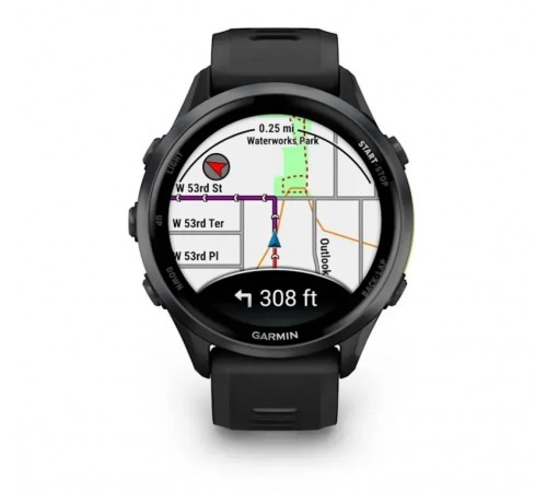 Смарт-годинник Garmin Forerunner 970 Black Carbon Gray DLC Titanium with Black/Translucent Whitestone Silicone with Slate Buckle (010-02969-60)
