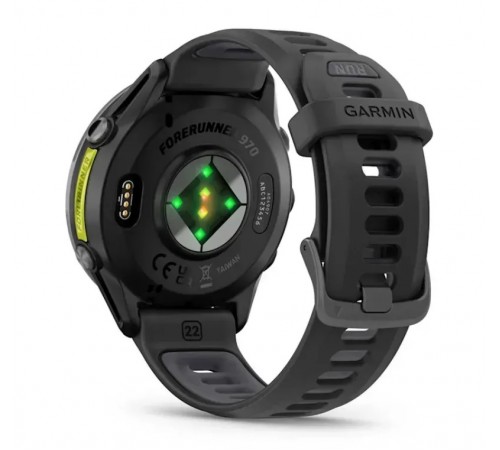 Смарт-годинник Garmin Forerunner 970 Black Carbon Gray DLC Titanium with Black/Translucent Whitestone Silicone with Slate Buckle (010-02969-60)