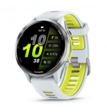 Смарт-годинник Garmin Forerunner 970 Whitestone Titanium with Whitestone/Translucent Amp Yellow Silicone with Silver Buckle (010-02969-61)