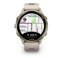 Смарт-годинник Garmin Forerunner 970 French Gray Soft Gold Titanium with French Gray/Translucent Indigo Silicone with Soft Gold Buckle (010-02969-62)