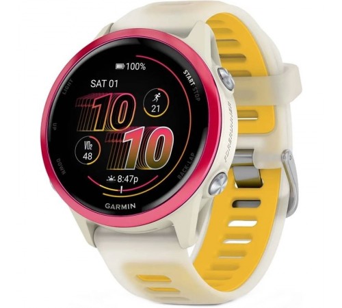 Смарт-годинник Garmin Forerunner 570 42mm Raspberry with Mango/Translucent Bone with Silver Buckle (010-02970-42)