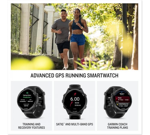 Смарт-годинник Garmin Forerunner 570 47mm Slate Gray with Black/Translucent Black Silicone with Slate Buckle (010-02971-40)