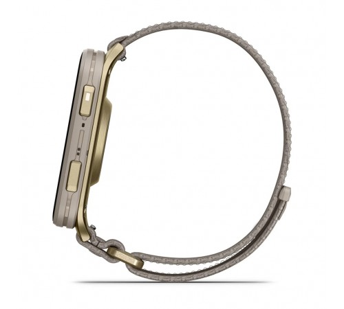 Смарт-годинник Garmin Venu X1 Soft Gold Titanium with French Grey Nylon (010-02980-33)