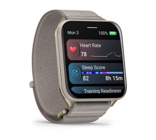 Смарт-годинник Garmin Venu X1 Soft Gold Titanium with French Grey Nylon (010-02980-33)