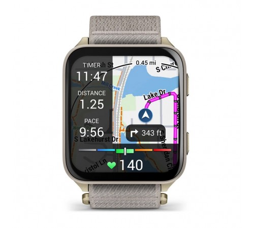 Смарт-годинник Garmin Venu X1 Soft Gold Titanium with French Grey Nylon (010-02980-33)